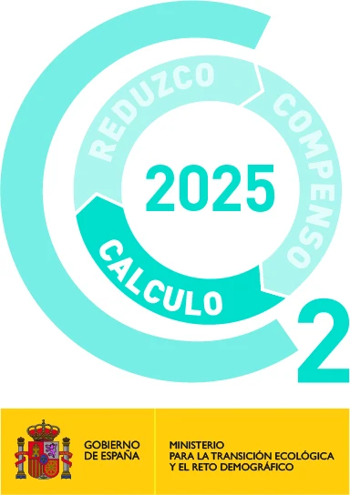 Carbon Footprint 2025 seal · MITECO